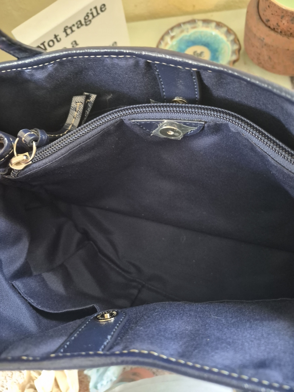 COACH Signature Stripe Linear Carryall Print Tote Bag - Picture 7 of 8